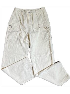 Shein Cream High Rise Baggy Cargo Pants Large